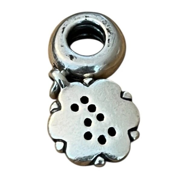 Pandora Sterling Silver Number 5 Dangle Charm Garnet CZ 925 ALE - Picture 8 of 8